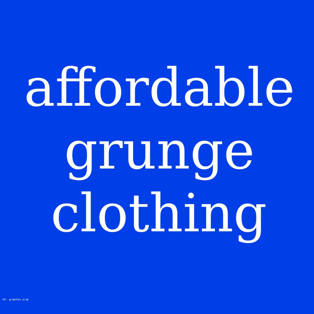 Affordable Grunge Clothing