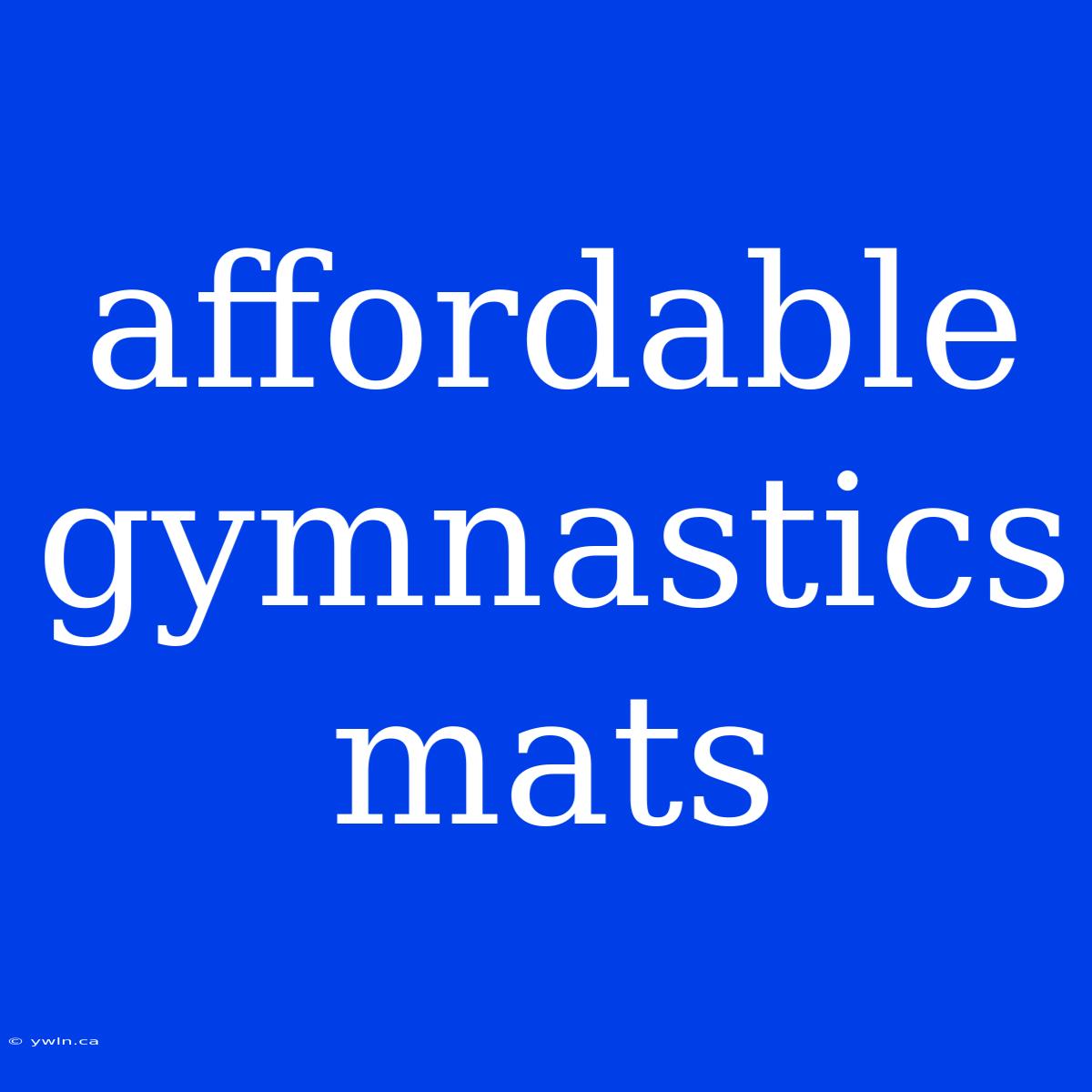 Affordable Gymnastics Mats