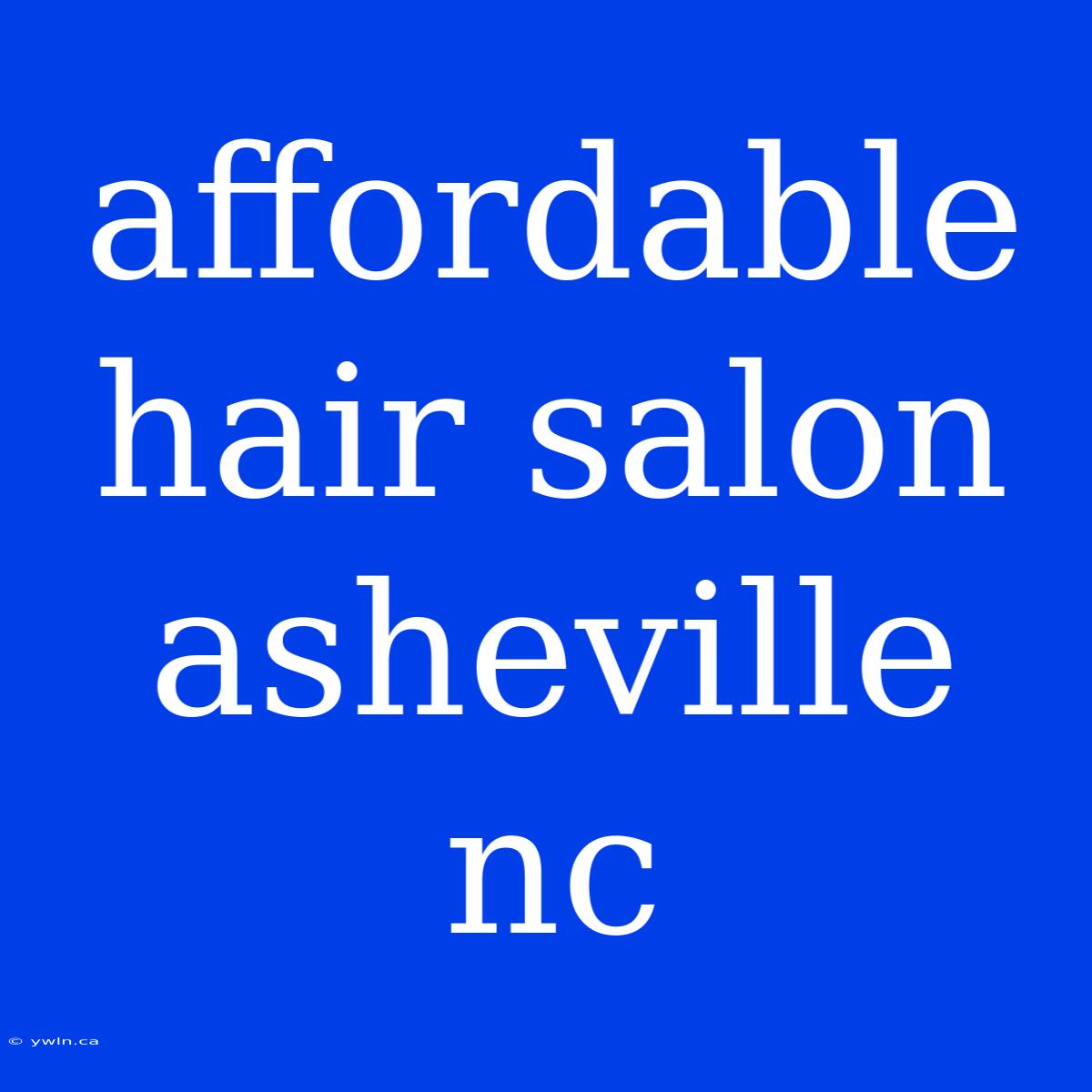 Affordable Hair Salon Asheville Nc