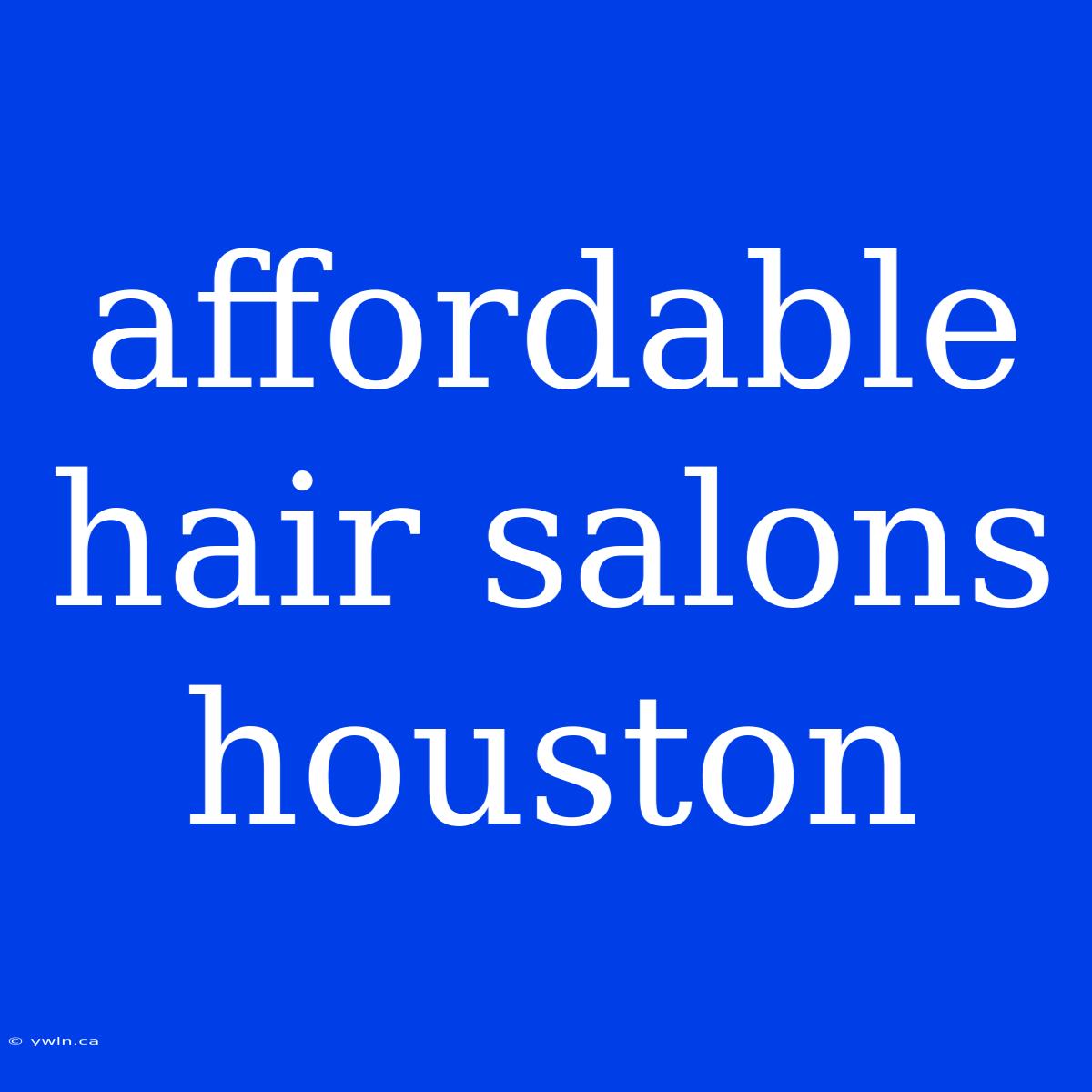 Affordable Hair Salons Houston