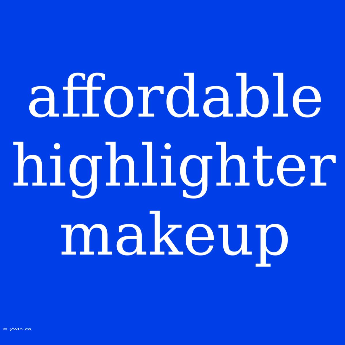 Affordable Highlighter Makeup