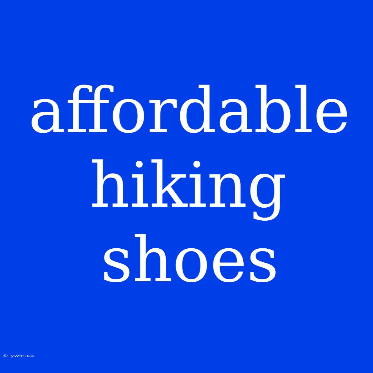 Affordable Hiking Shoes