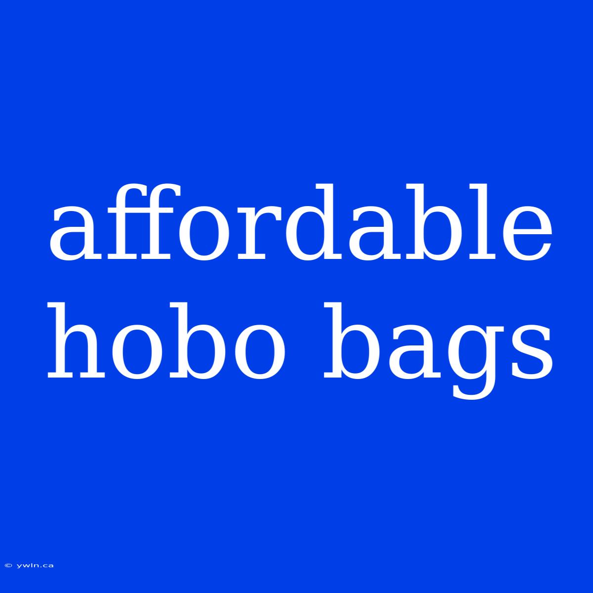 Affordable Hobo Bags