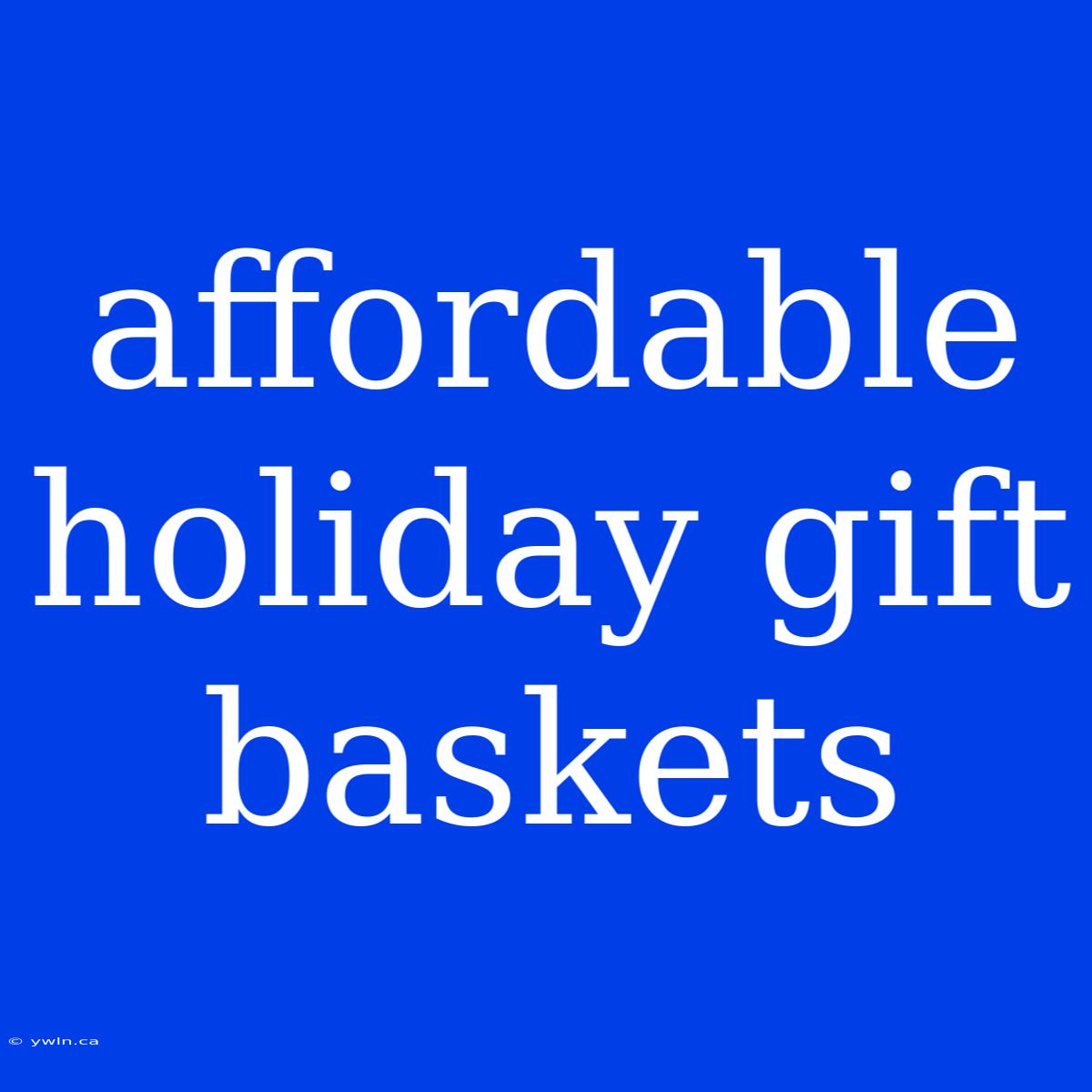 Affordable Holiday Gift Baskets