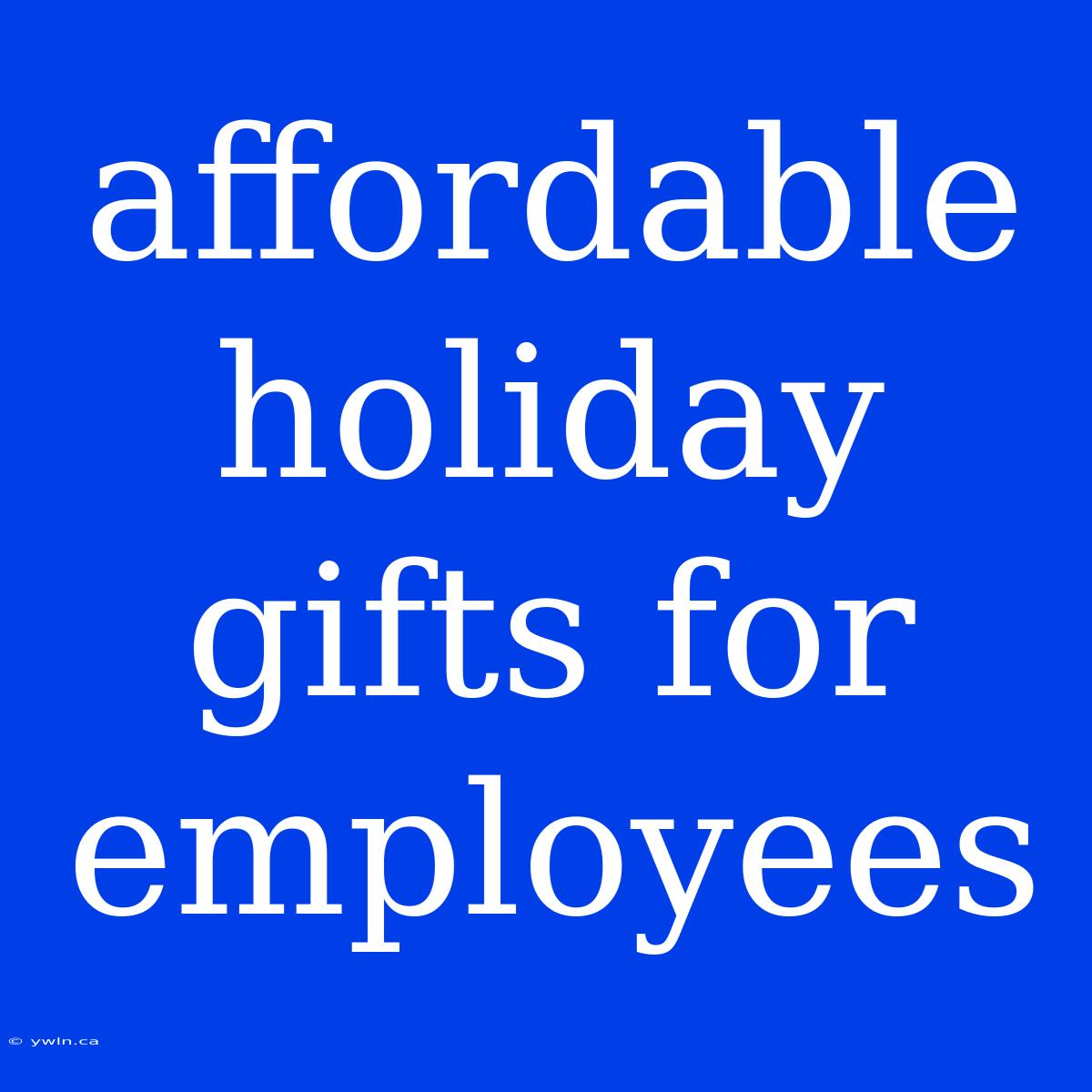 Affordable Holiday Gifts For Employees