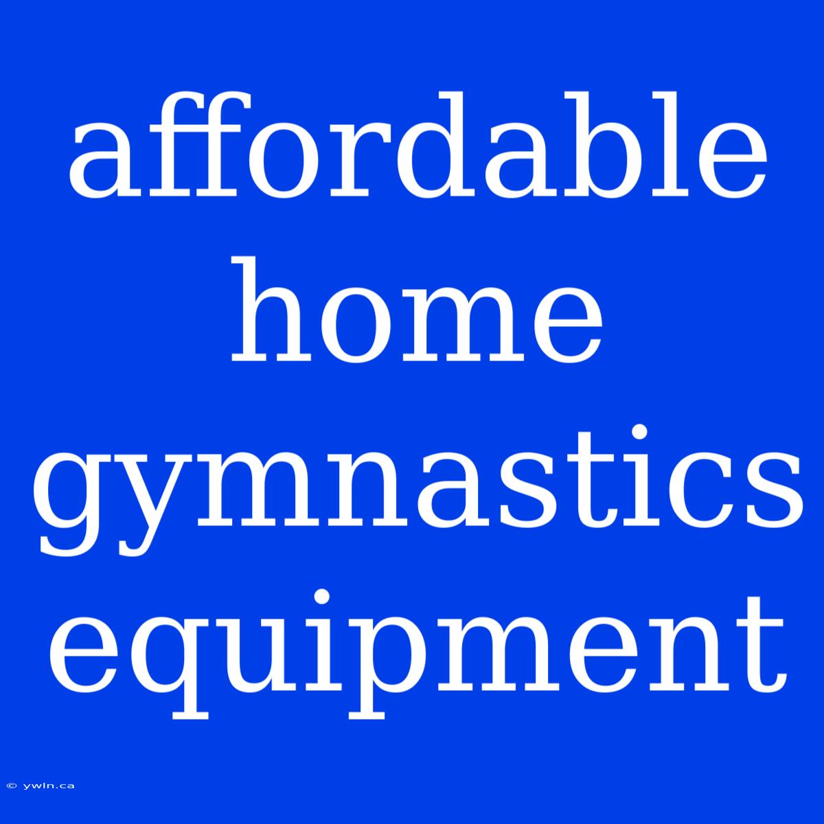 Affordable Home Gymnastics Equipment