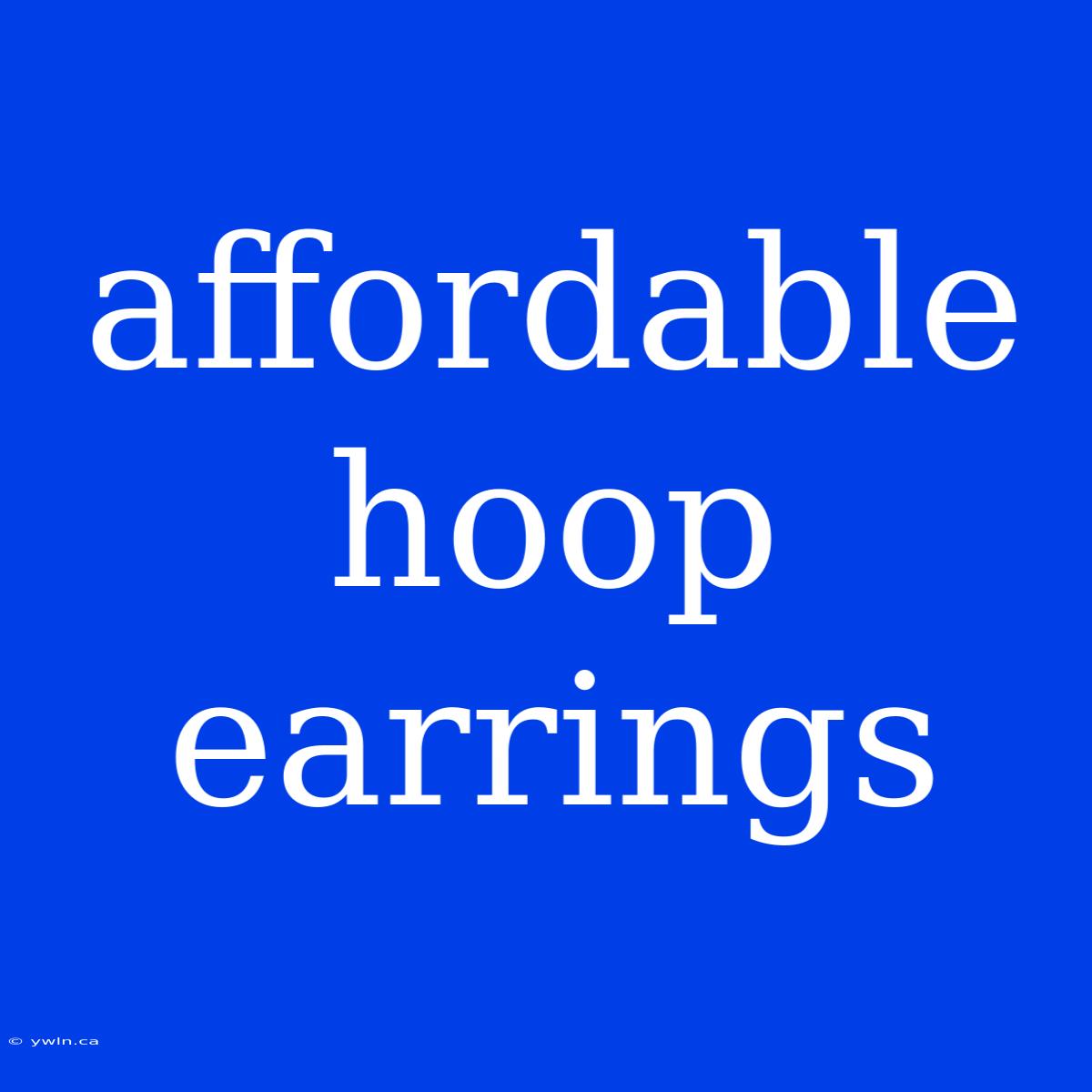 Affordable Hoop Earrings