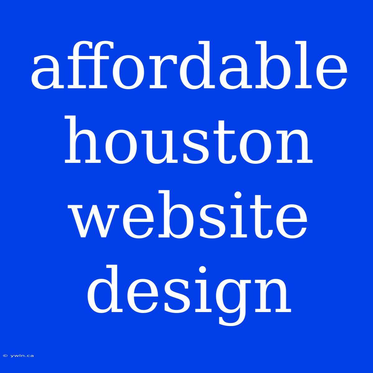 Affordable Houston Website Design