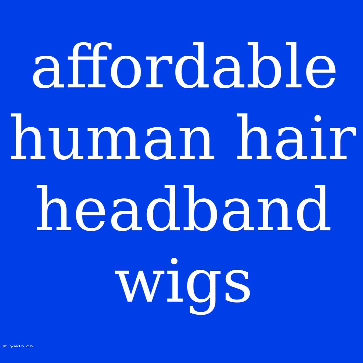 Affordable Human Hair Headband Wigs