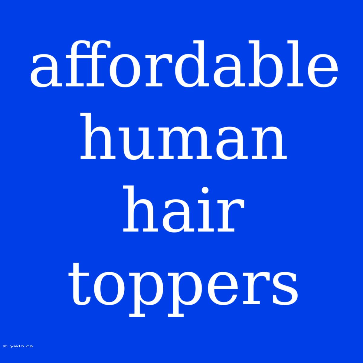 Affordable Human Hair Toppers