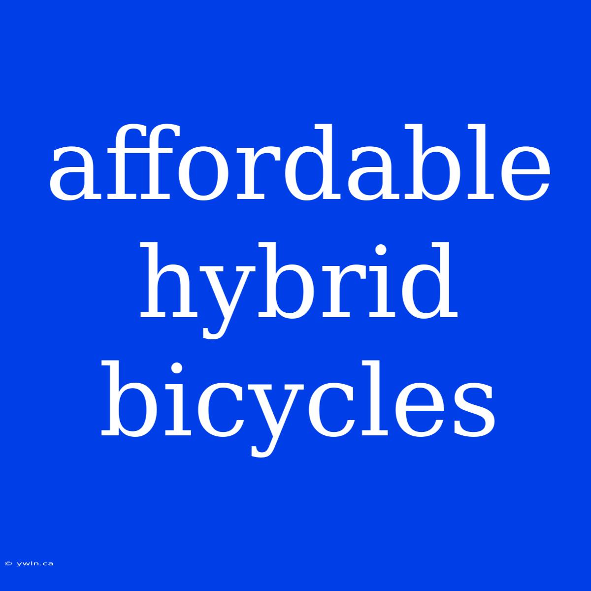 Affordable Hybrid Bicycles