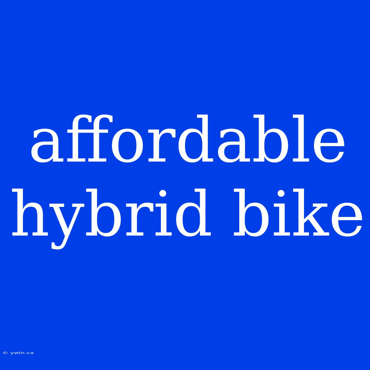 Affordable Hybrid Bike