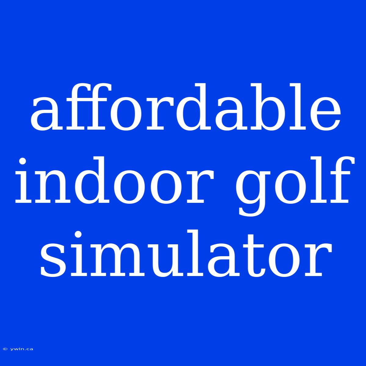 Affordable Indoor Golf Simulator