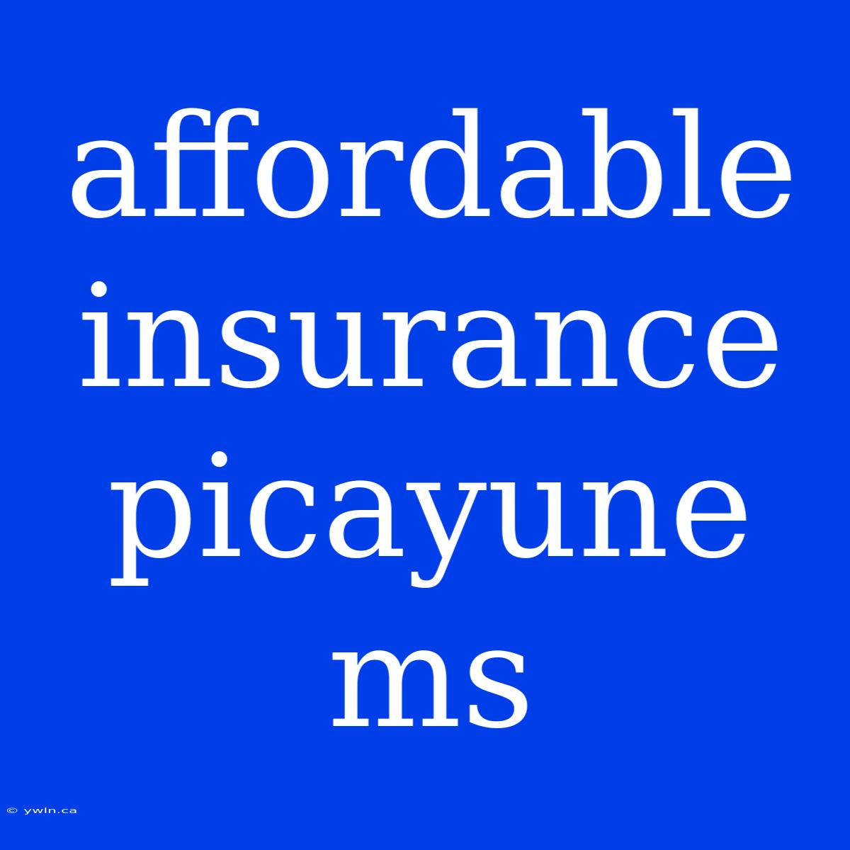 Affordable Insurance Picayune Ms