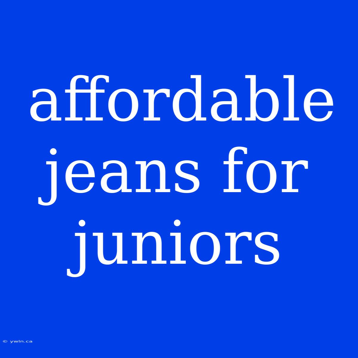 Affordable Jeans For Juniors