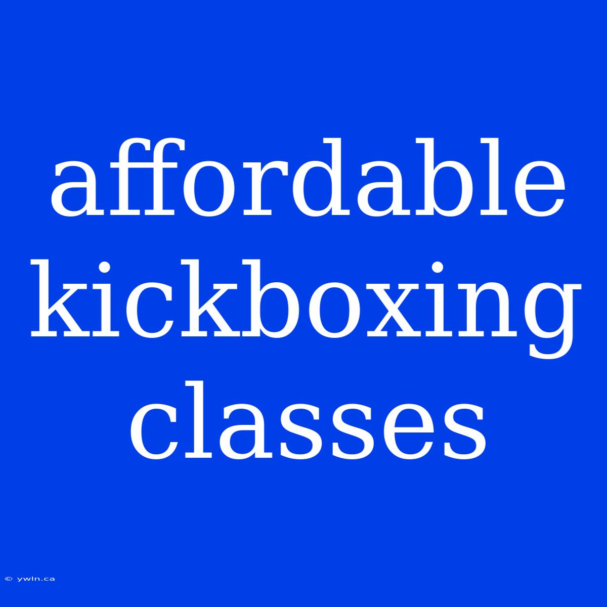 Affordable Kickboxing Classes