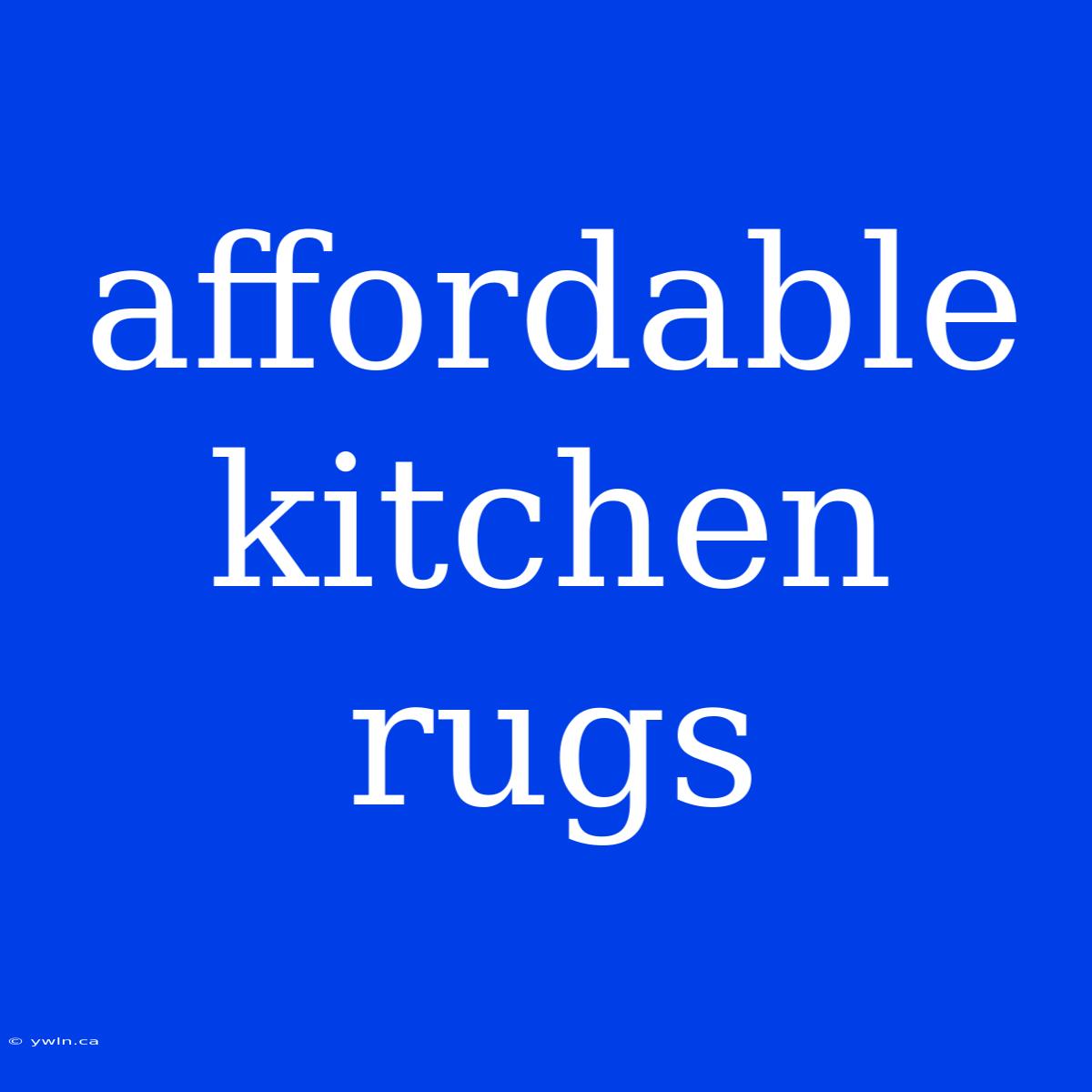 Affordable Kitchen Rugs