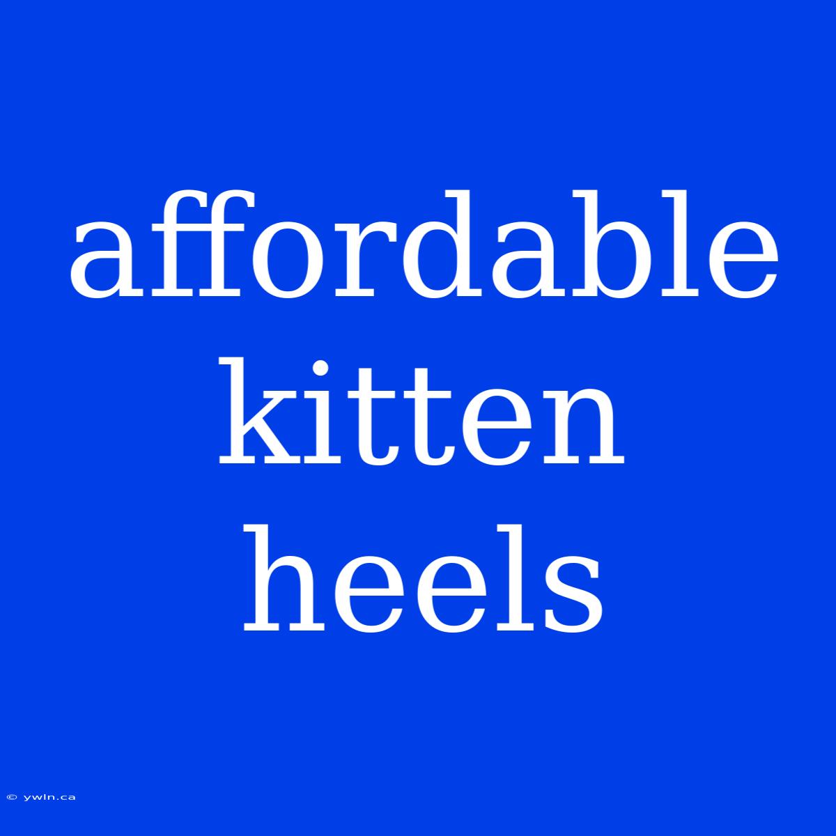 Affordable Kitten Heels