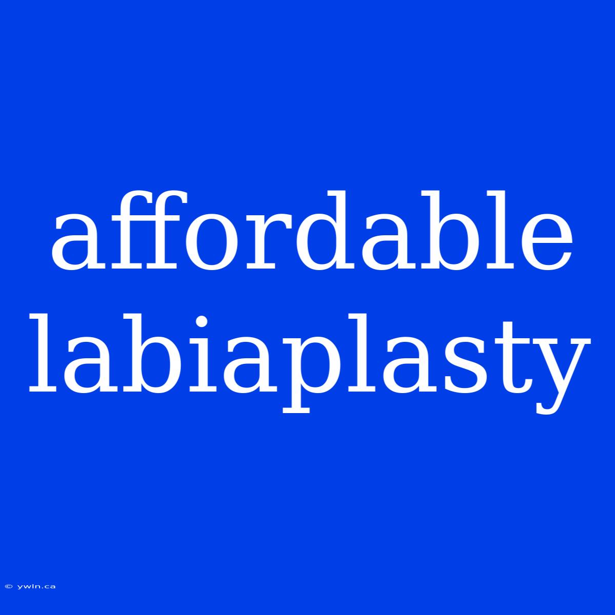 Affordable Labiaplasty