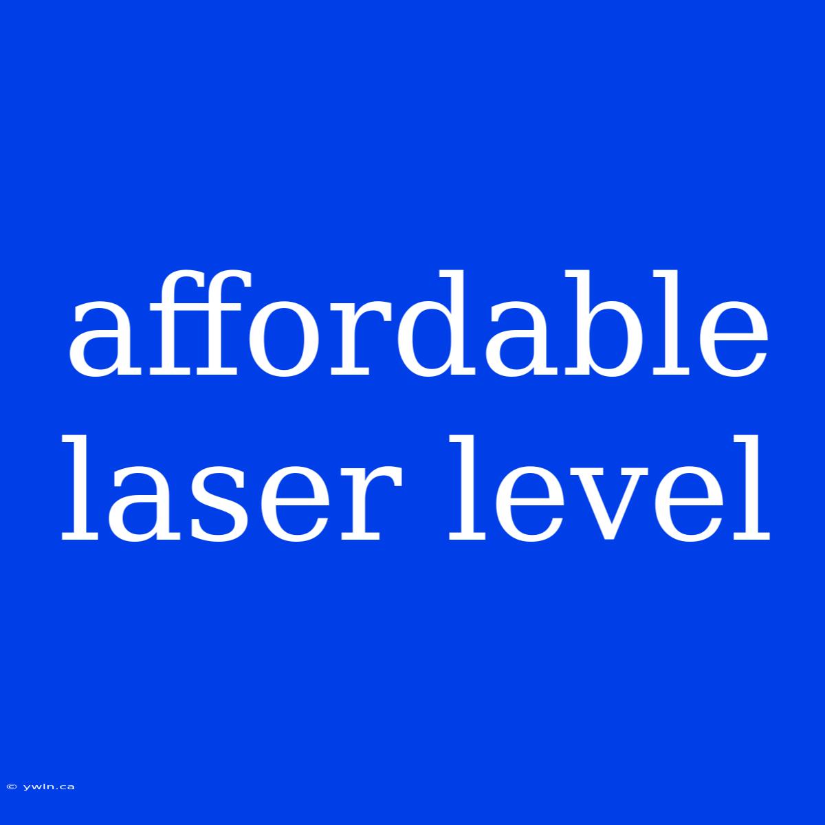 Affordable Laser Level