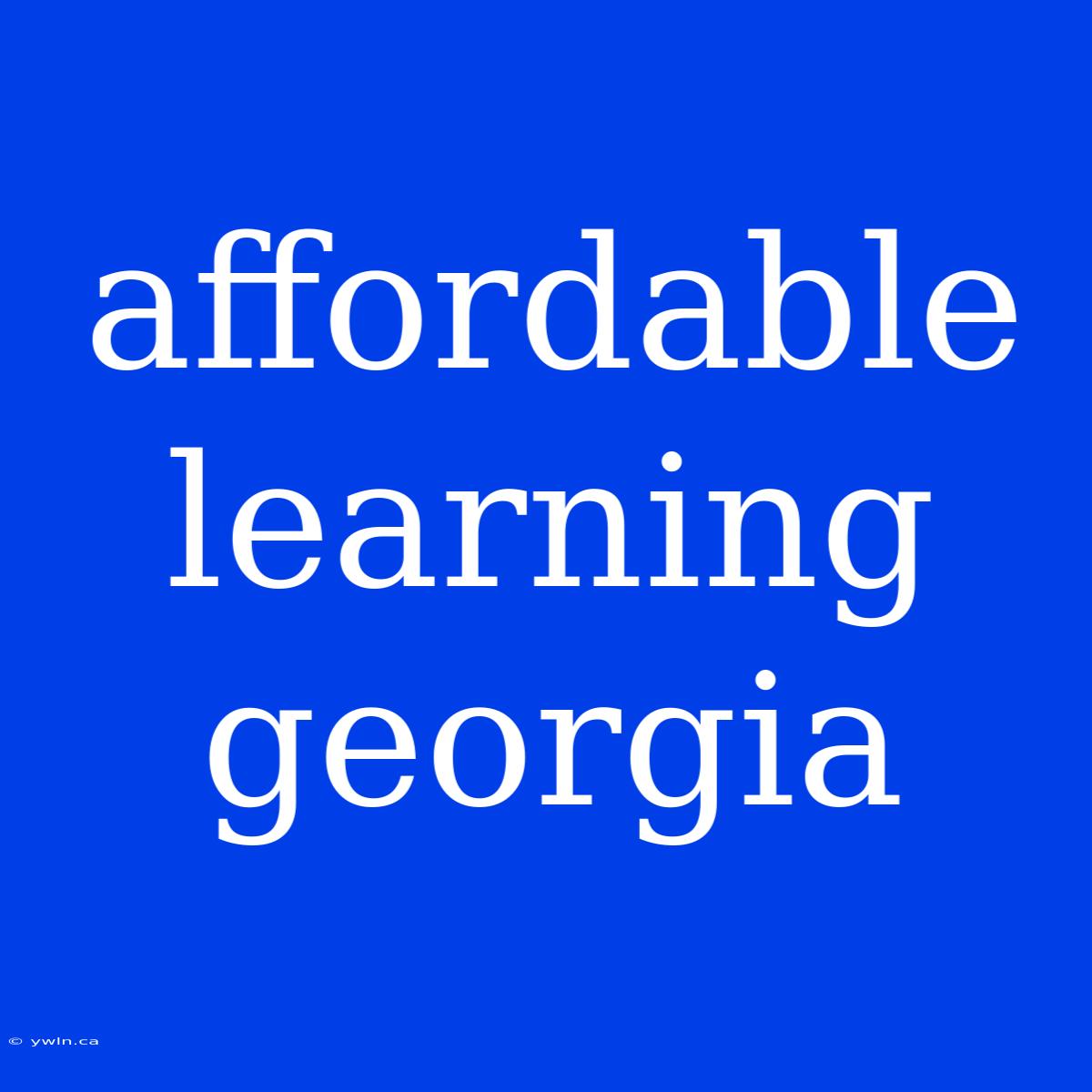 Affordable Learning Georgia