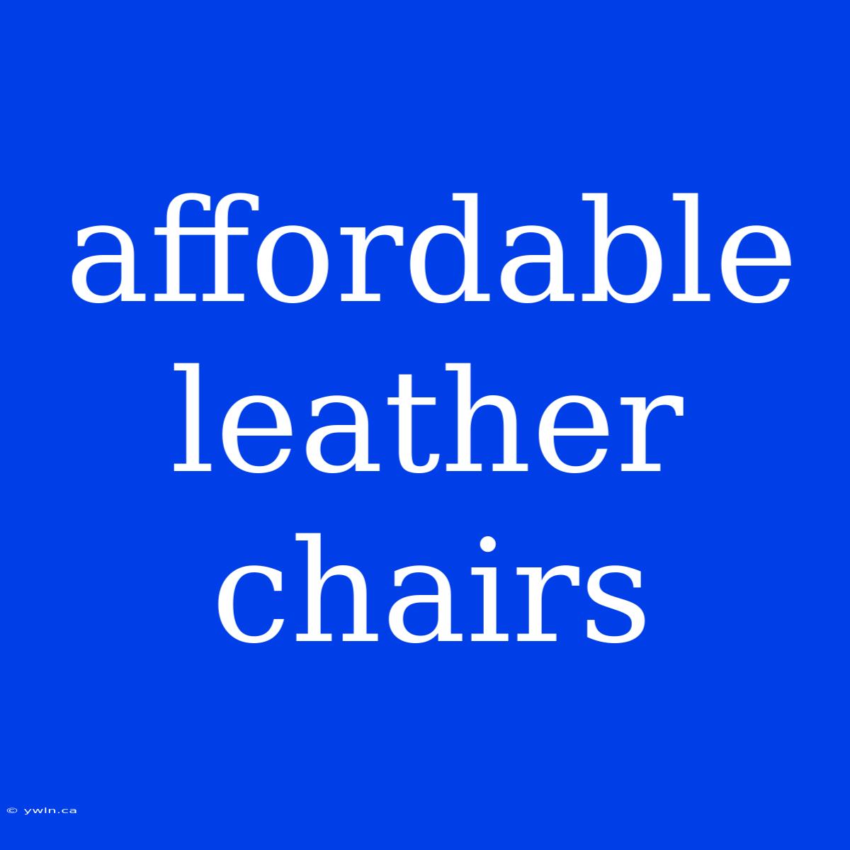 Affordable Leather Chairs