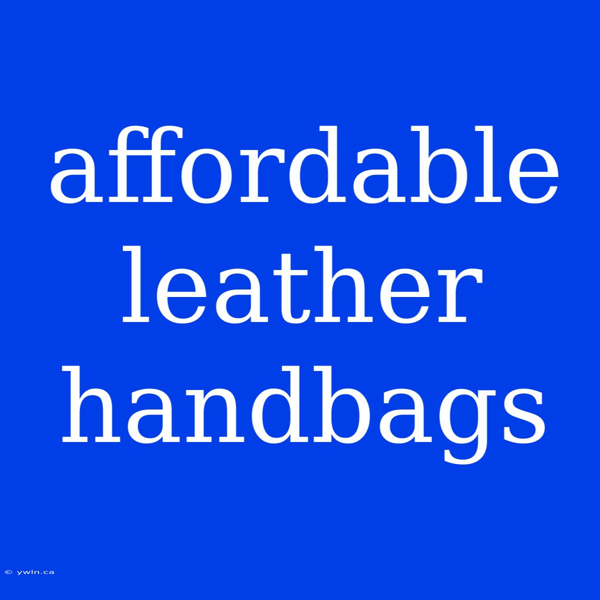 Affordable Leather Handbags