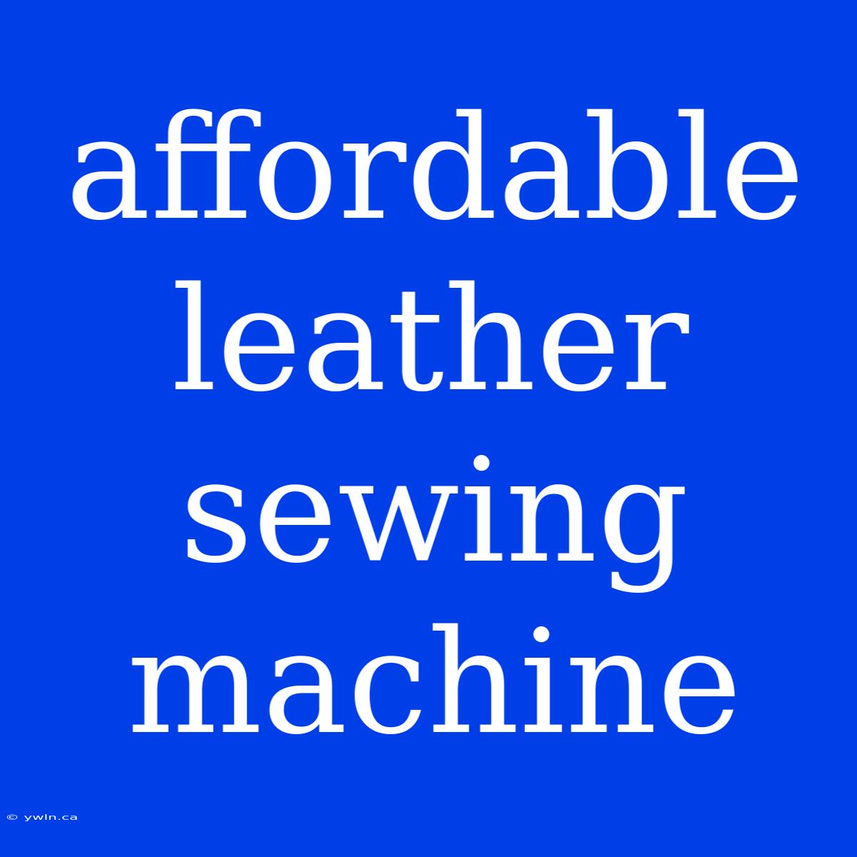 Affordable Leather Sewing Machine