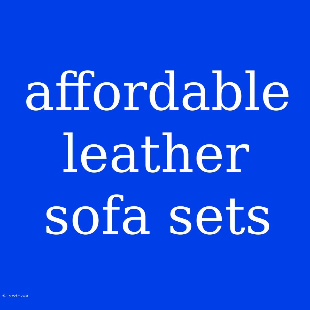 Affordable Leather Sofa Sets