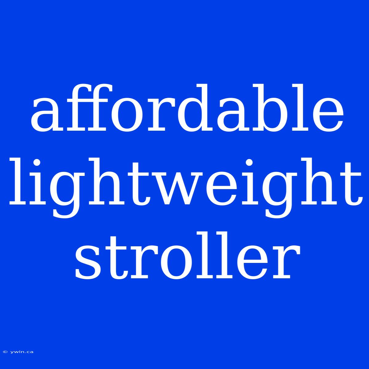 Affordable Lightweight Stroller