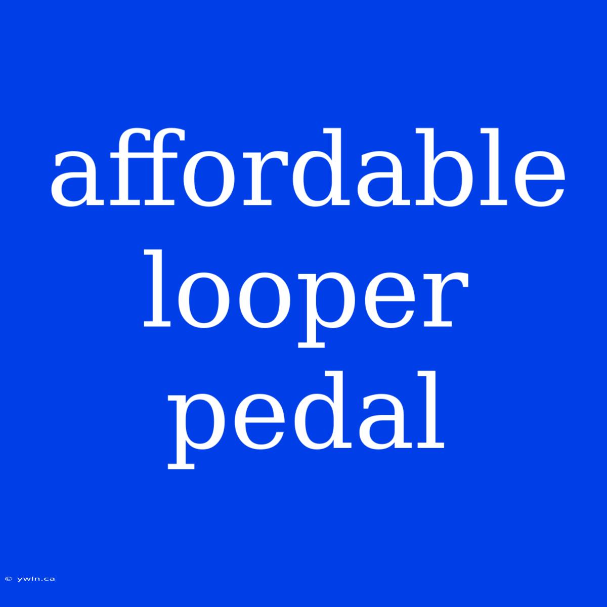 Affordable Looper Pedal