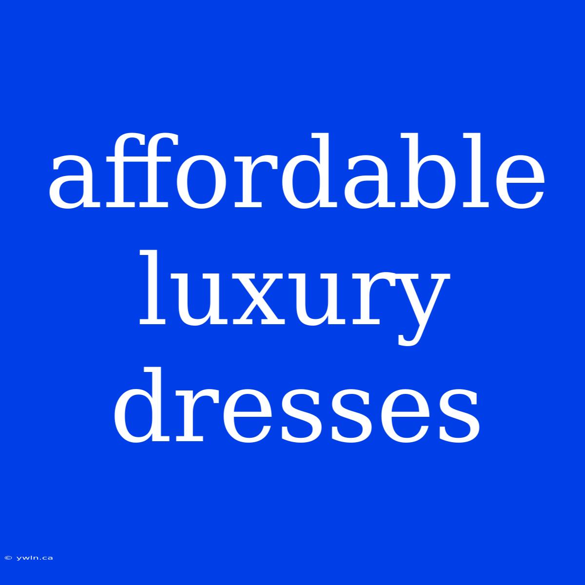 Affordable Luxury Dresses