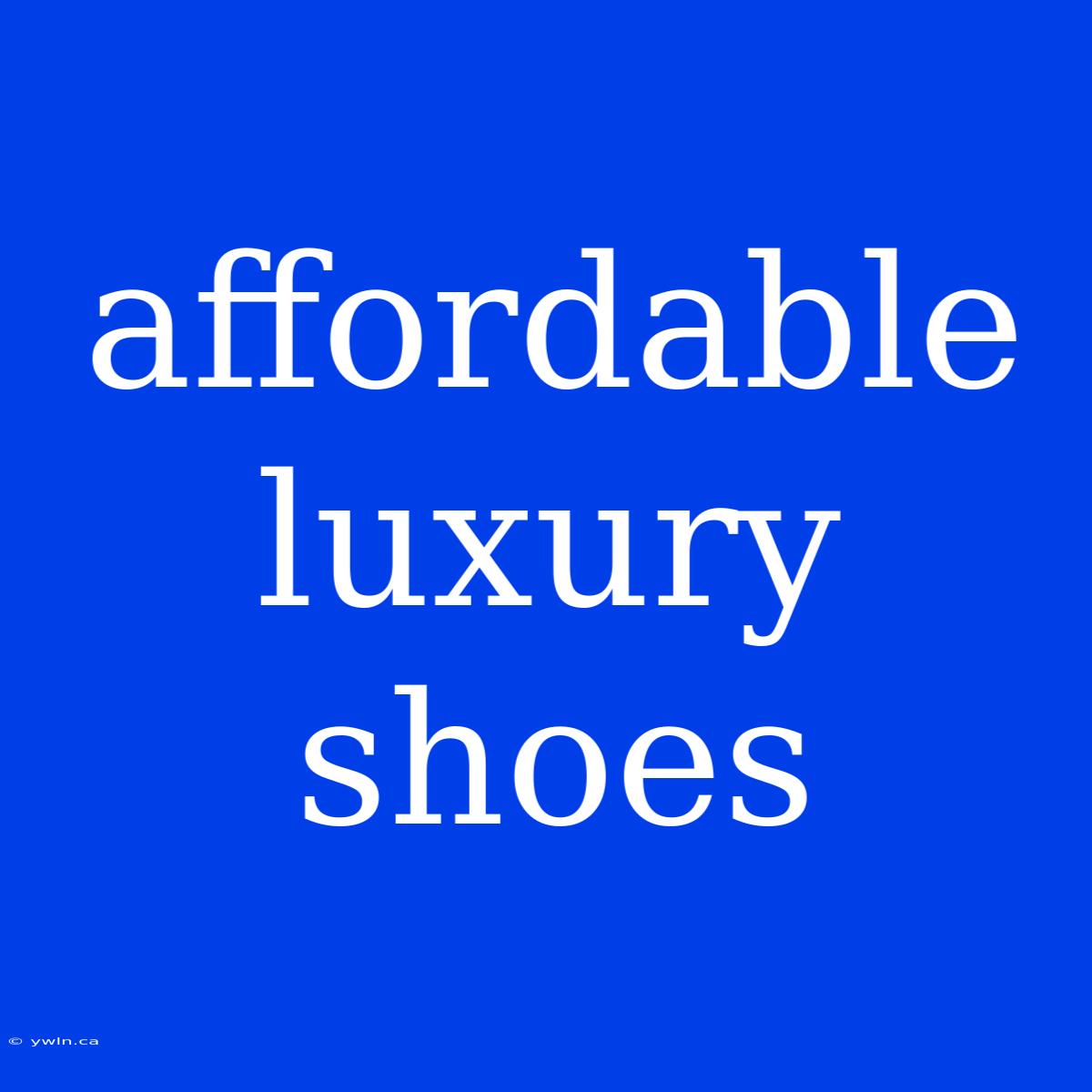 Affordable Luxury Shoes