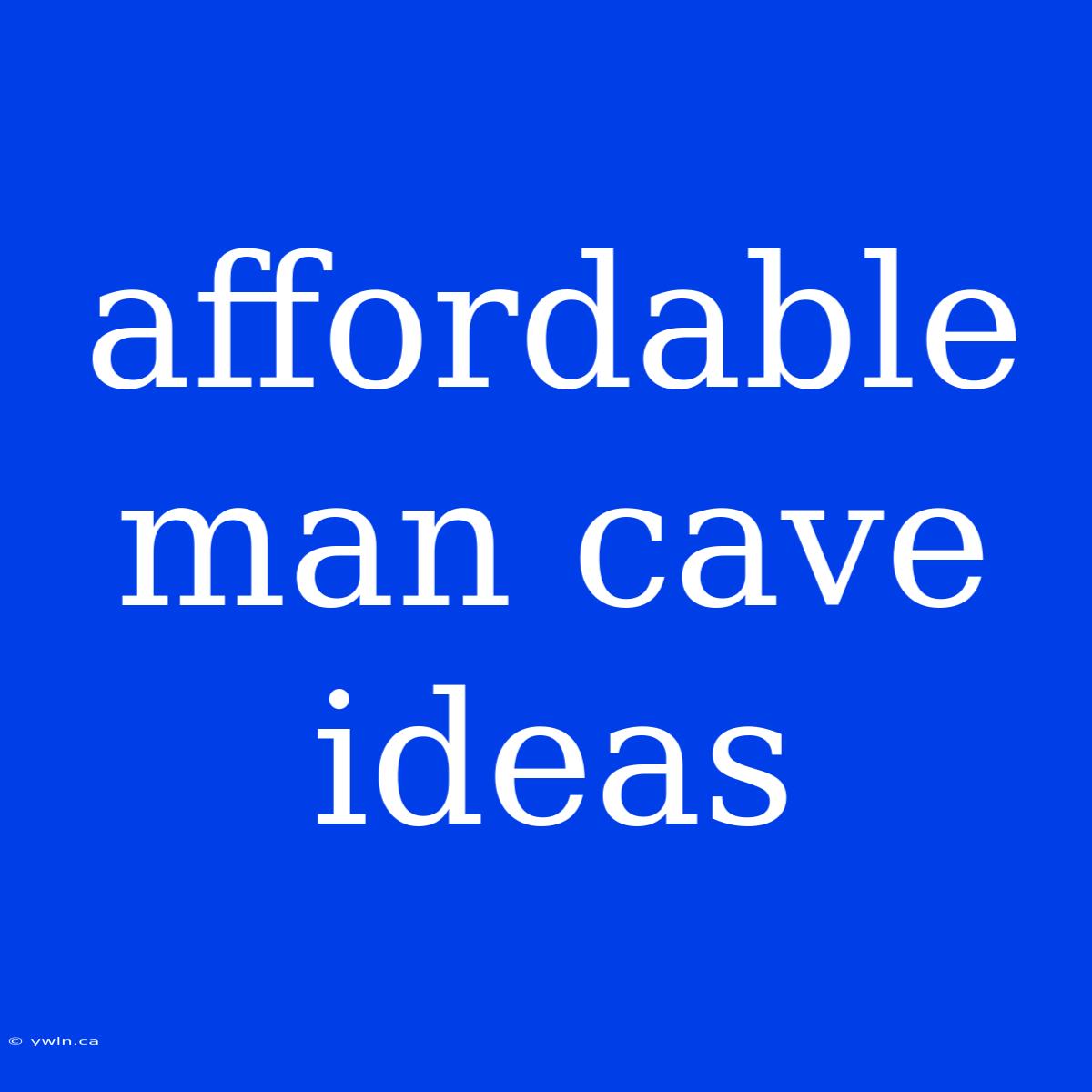 Affordable Man Cave Ideas