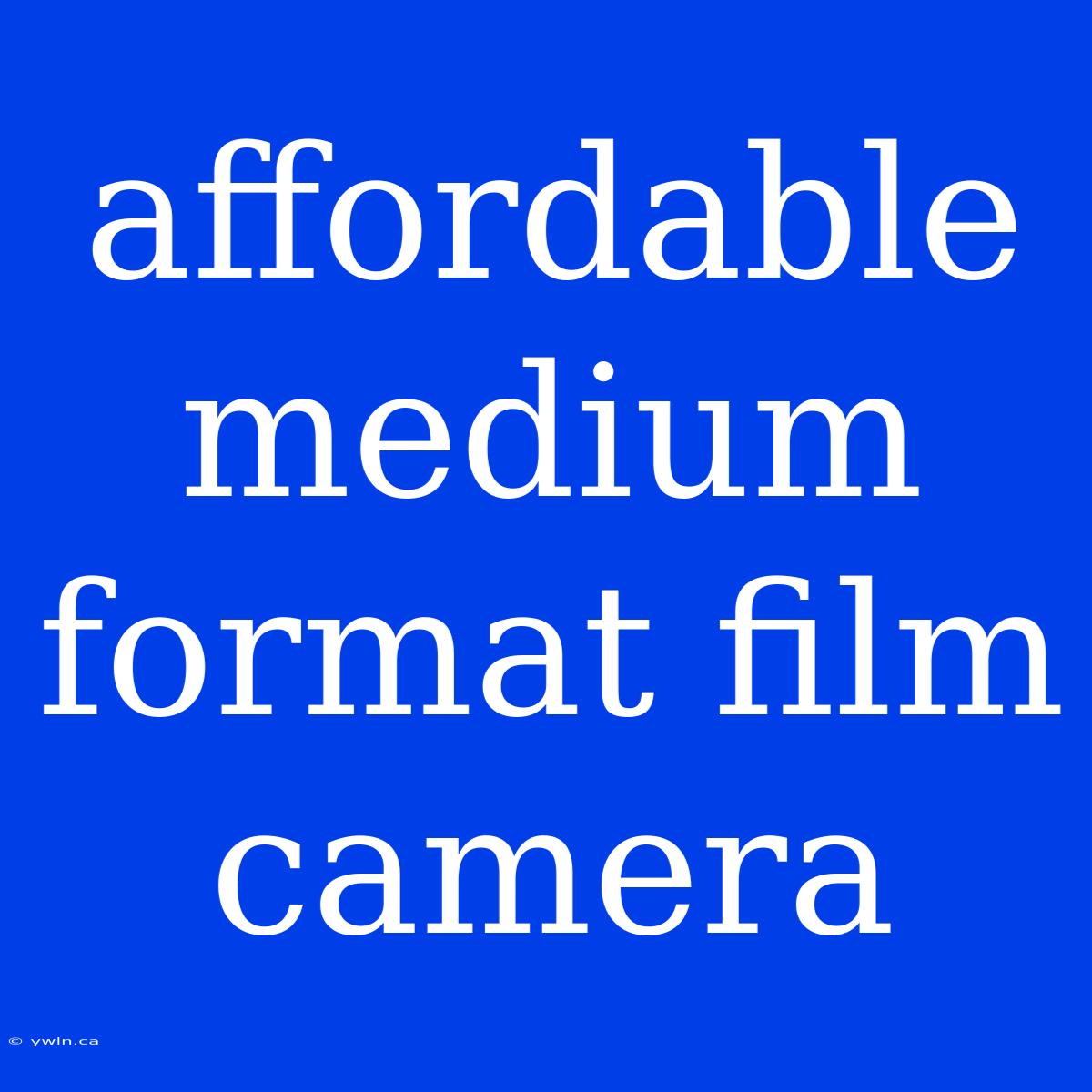 Affordable Medium Format Film Camera