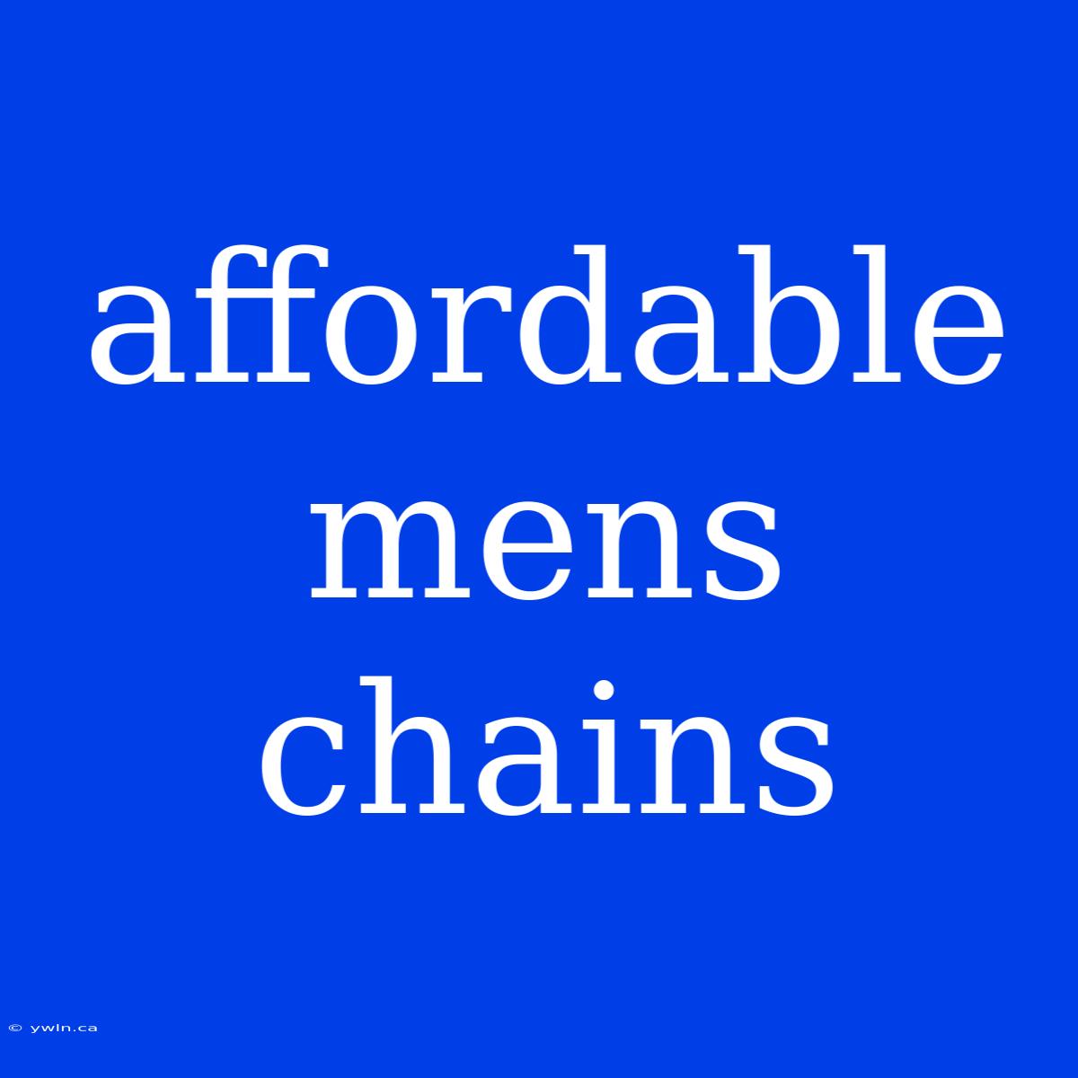 Affordable Mens Chains