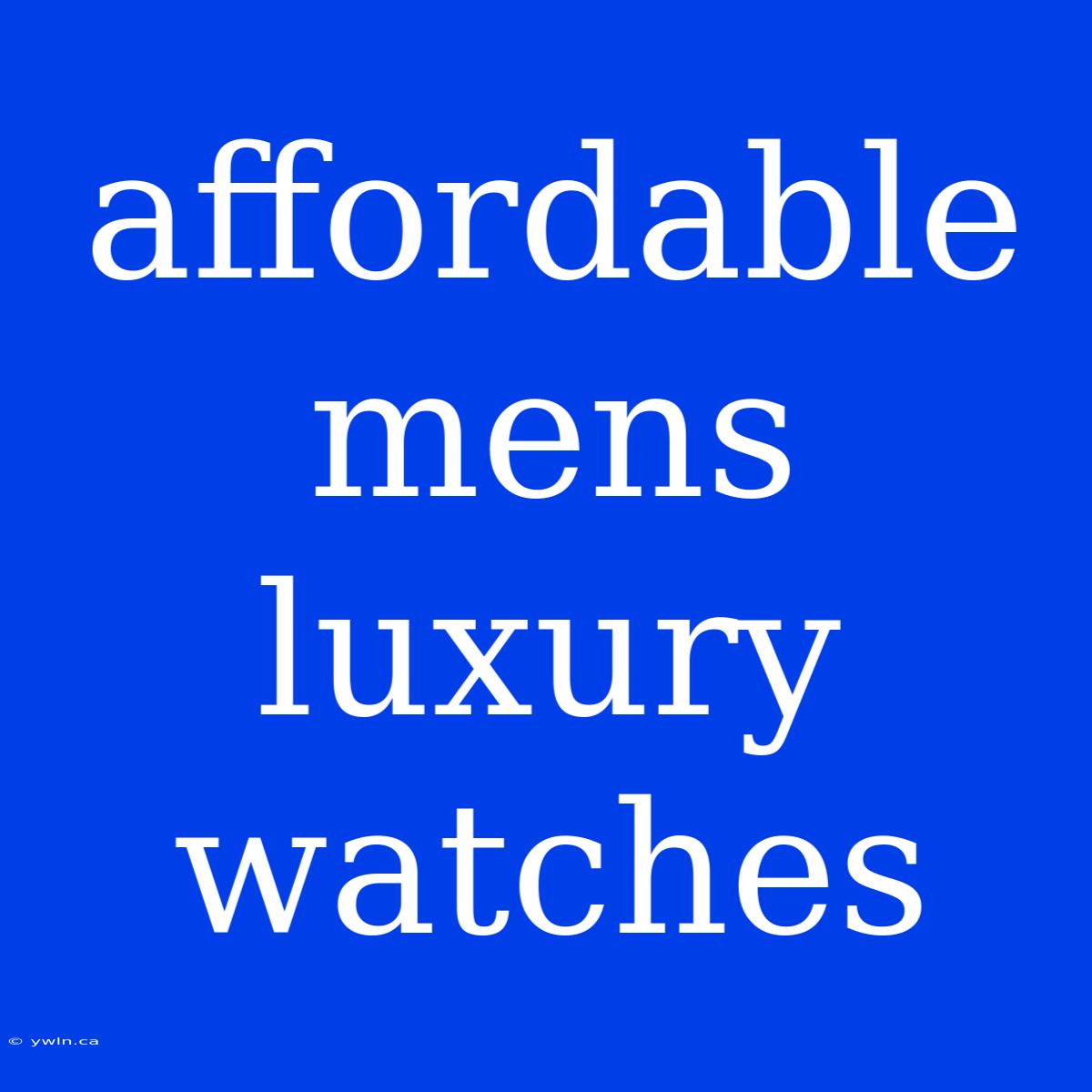 Affordable Mens Luxury Watches