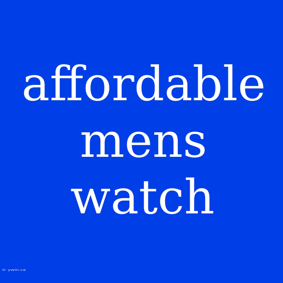 Affordable Mens Watch