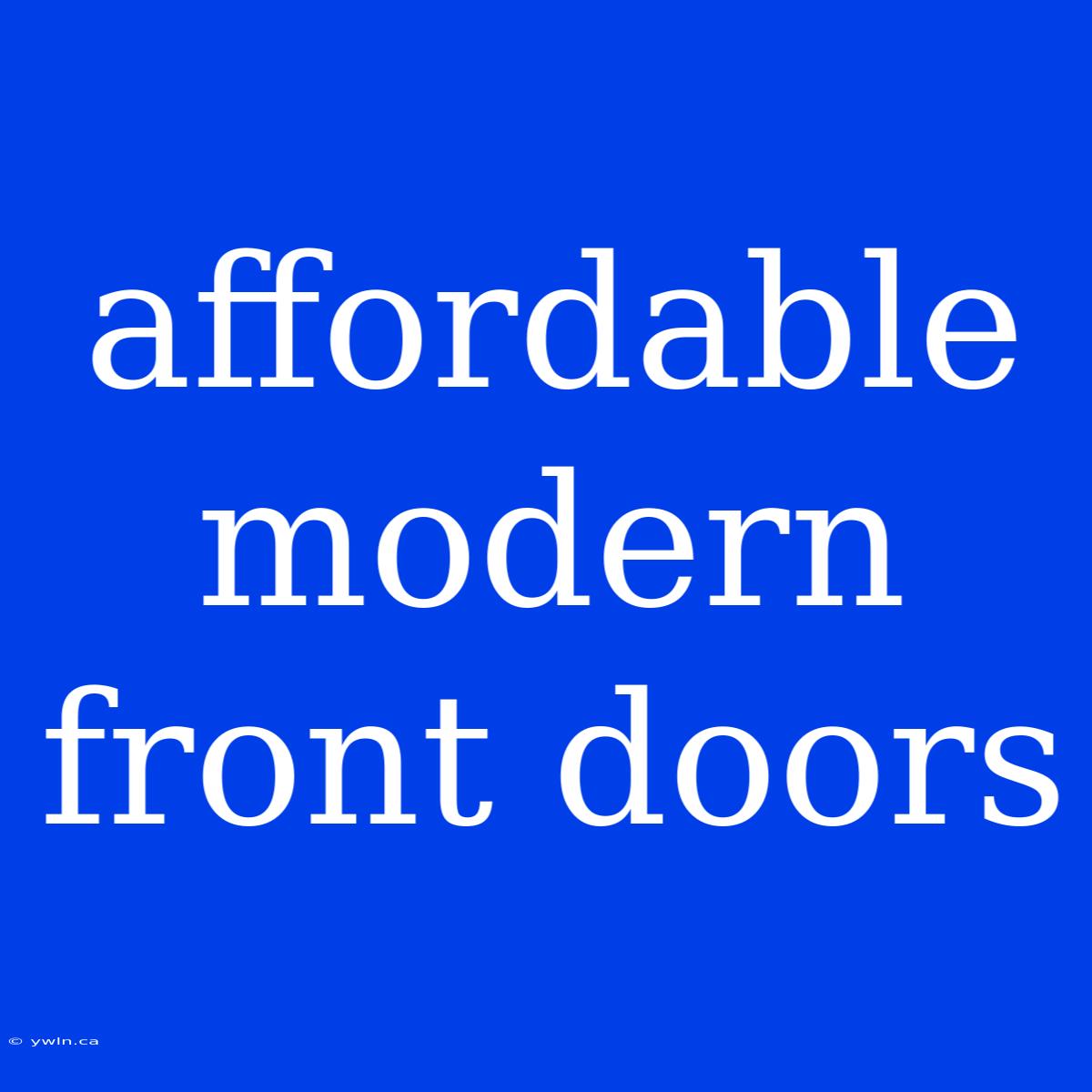 Affordable Modern Front Doors