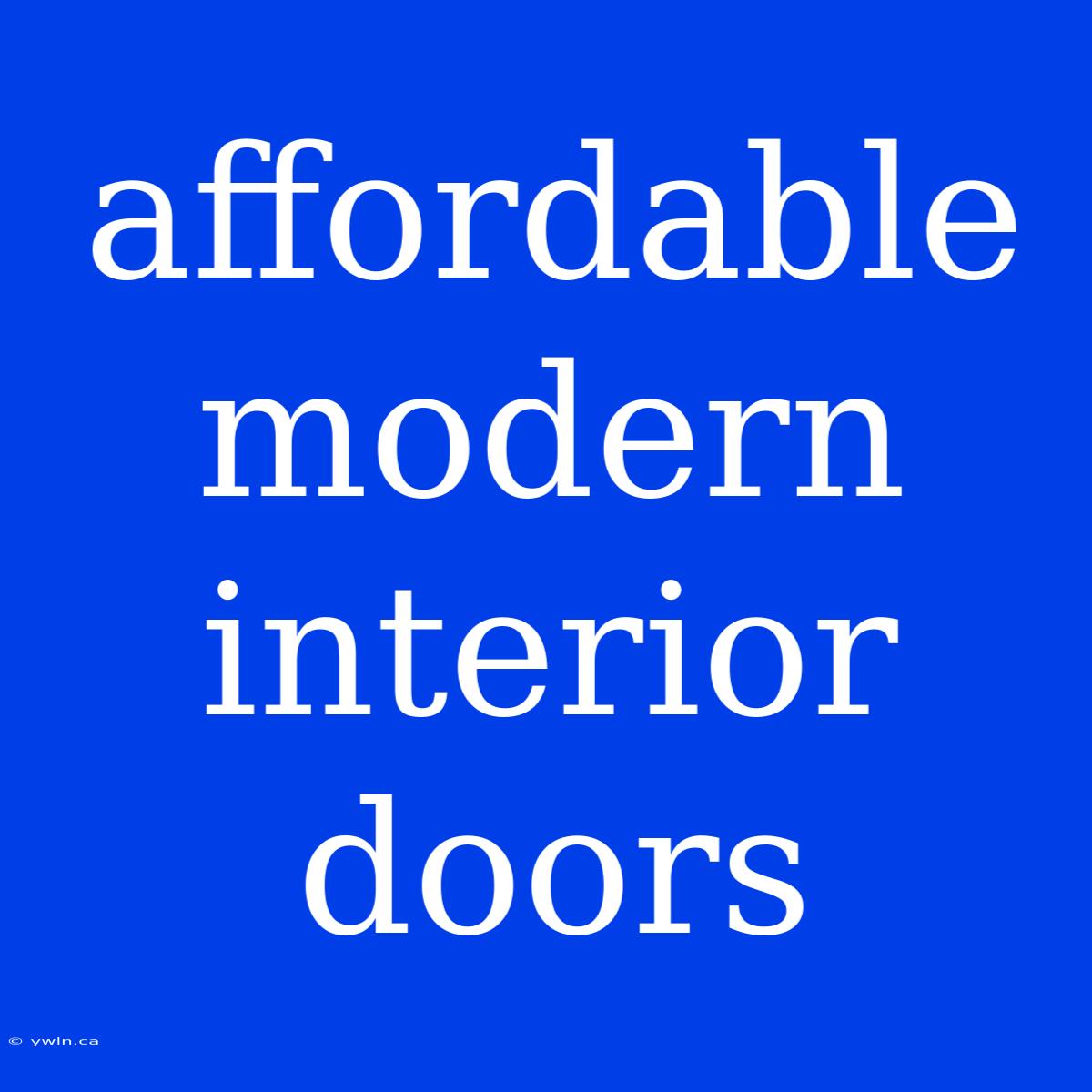 Affordable Modern Interior Doors