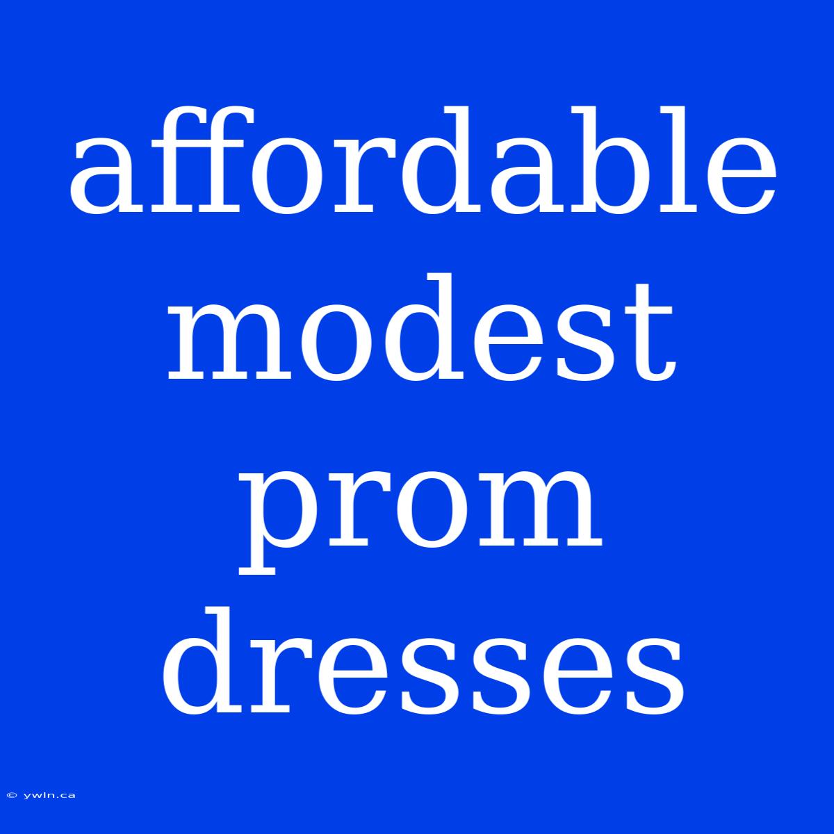 Affordable Modest Prom Dresses