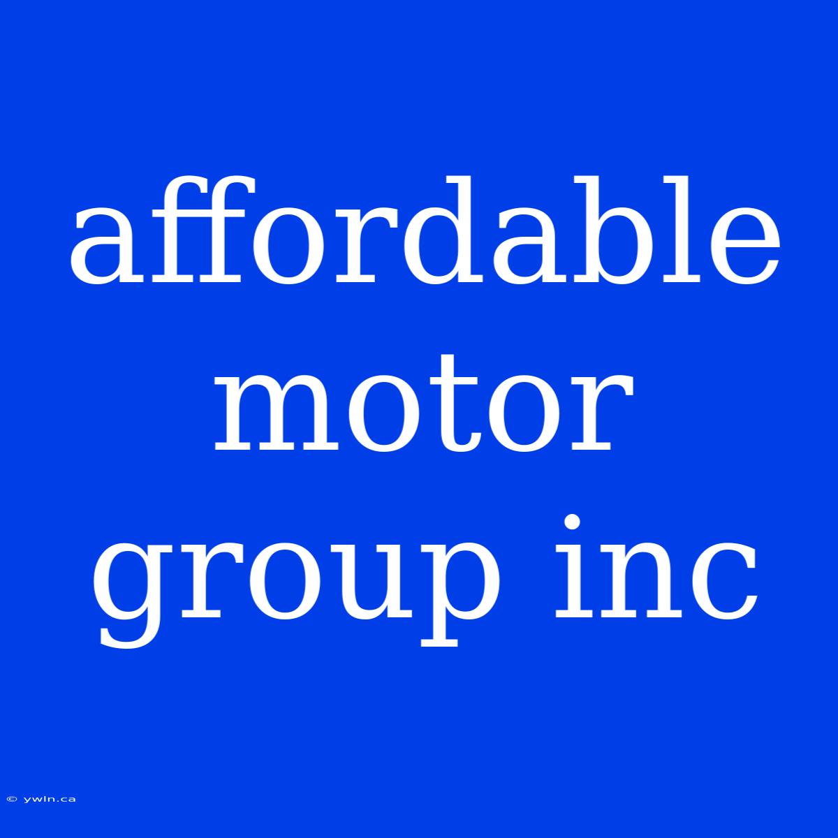 Affordable Motor Group Inc