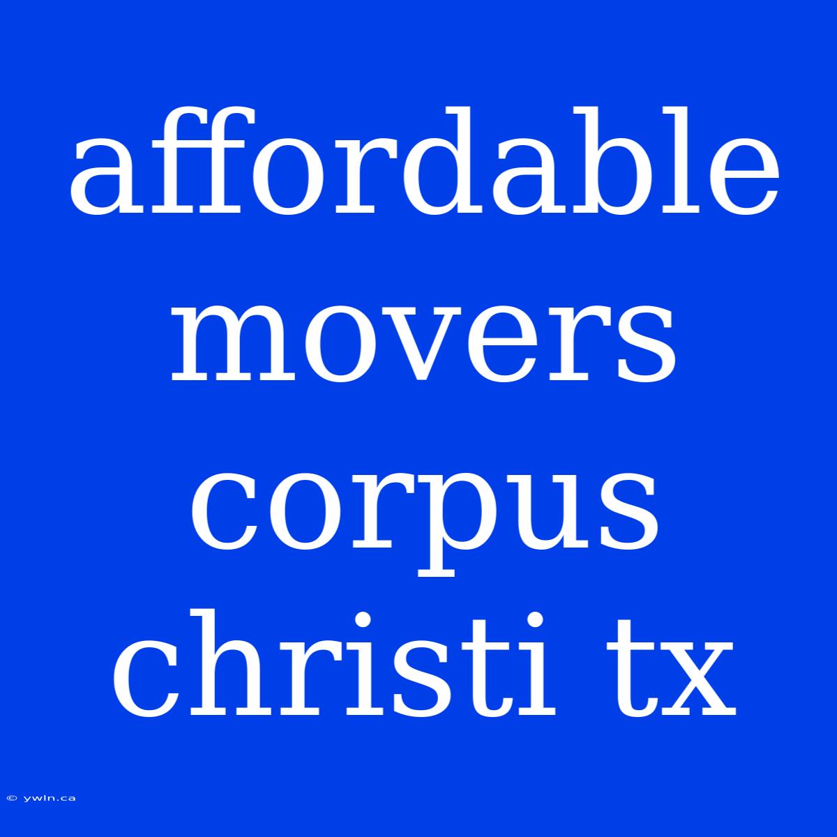 Affordable Movers Corpus Christi Tx