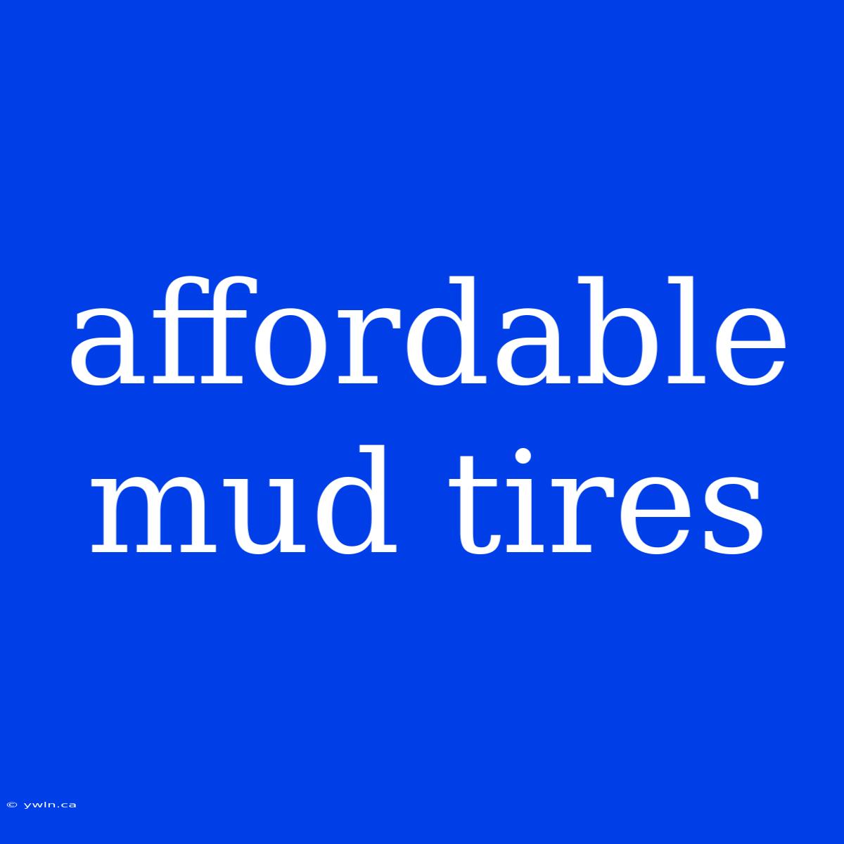 Affordable Mud Tires