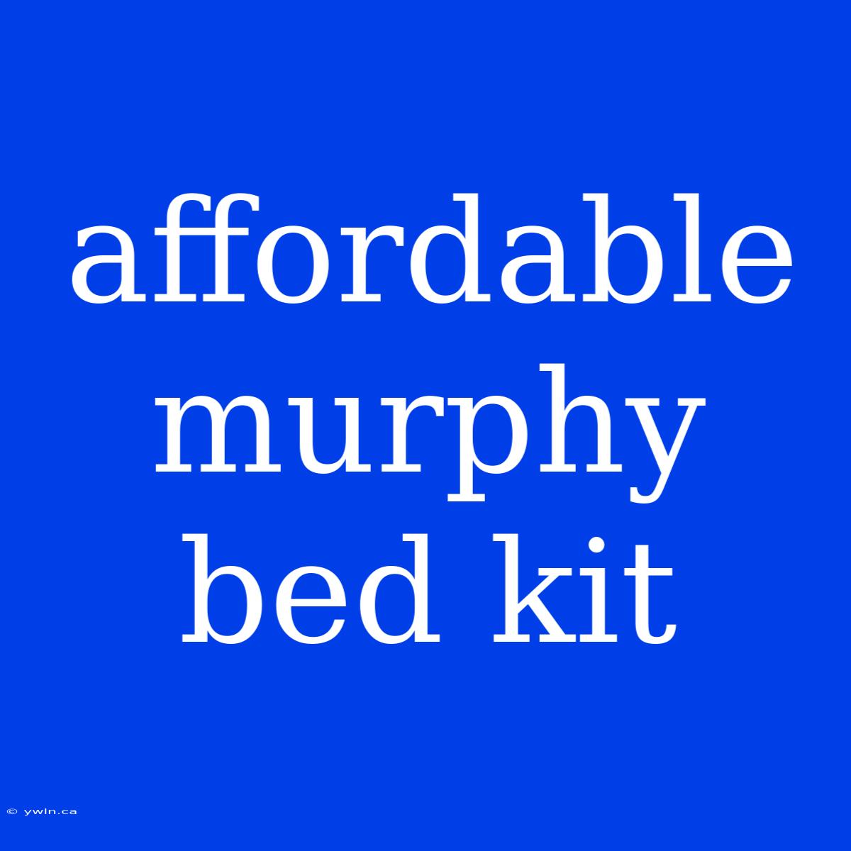 Affordable Murphy Bed Kit