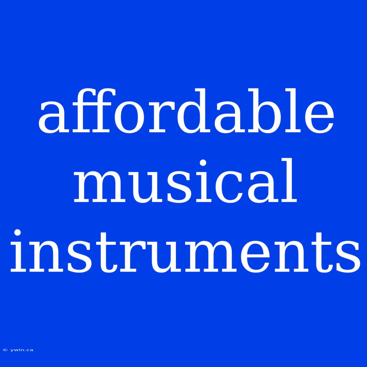 Affordable Musical Instruments