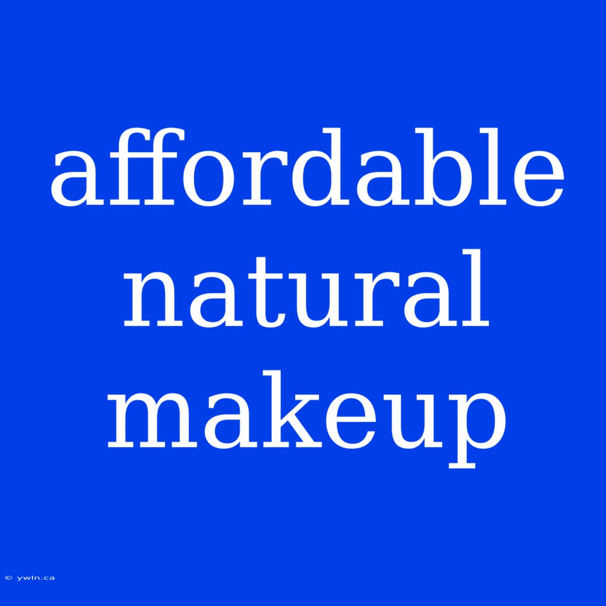 Affordable Natural Makeup