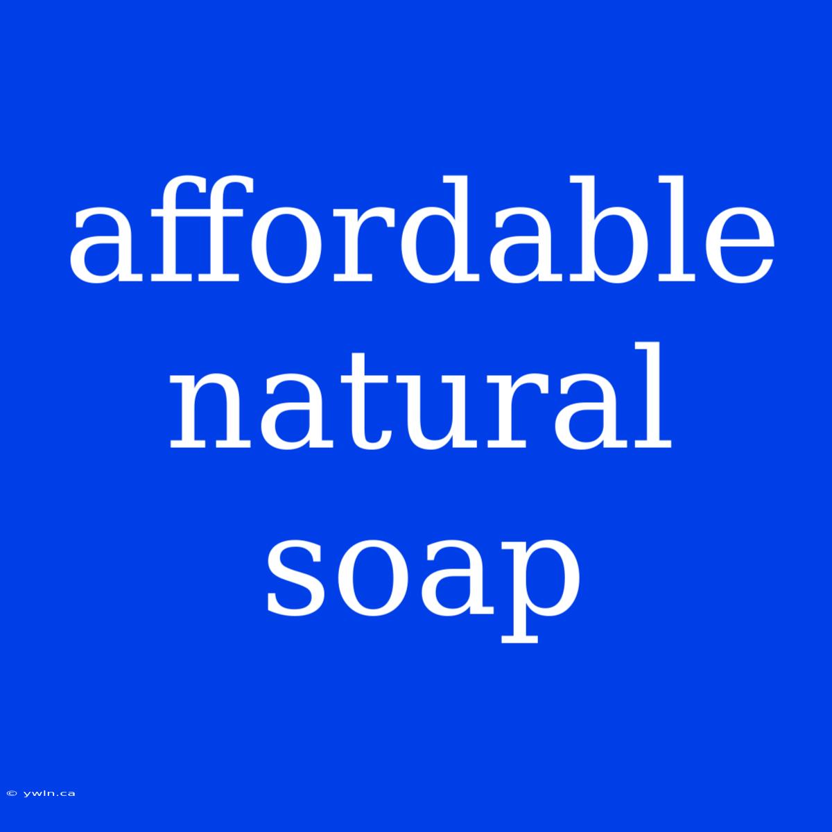 Affordable Natural Soap