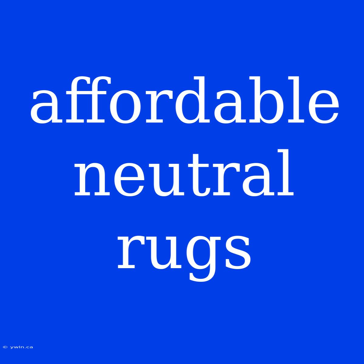 Affordable Neutral Rugs