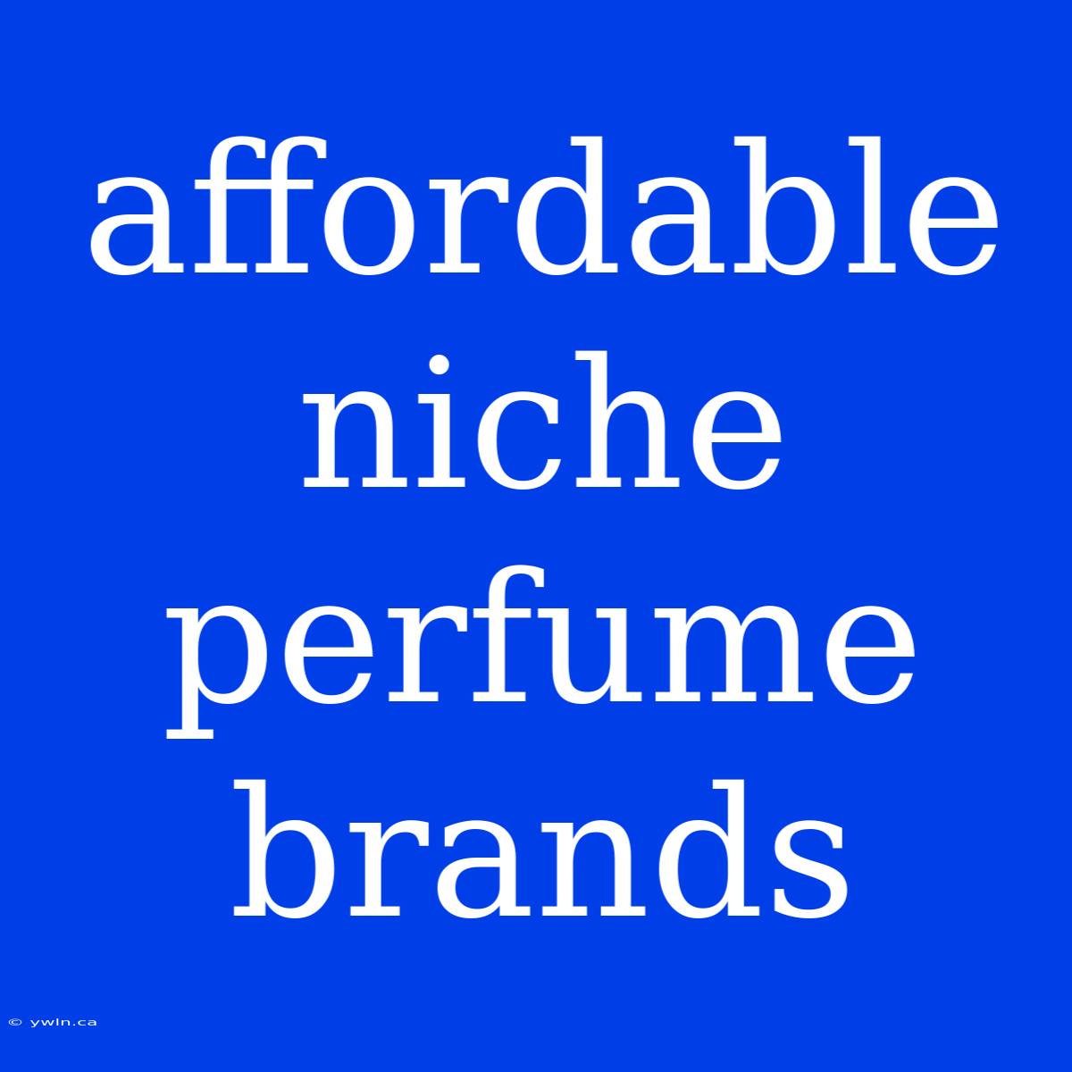 Affordable Niche Perfume Brands